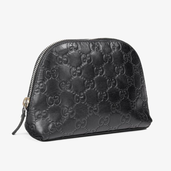 Gucci Guccisimma GG Black Leather Cosmetic Case - Picture 2 of 10